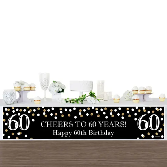 Big Dot of Happiness Adult 60th Birthday - Gold - Happy Birthday Decorations Party Banner {4}