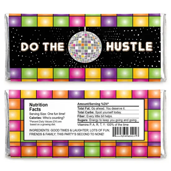 Big Dot of Happiness 70's Disco - Candy Bar Wrapper 1970's Disco Fever Party Favors - Set of 24 {3}