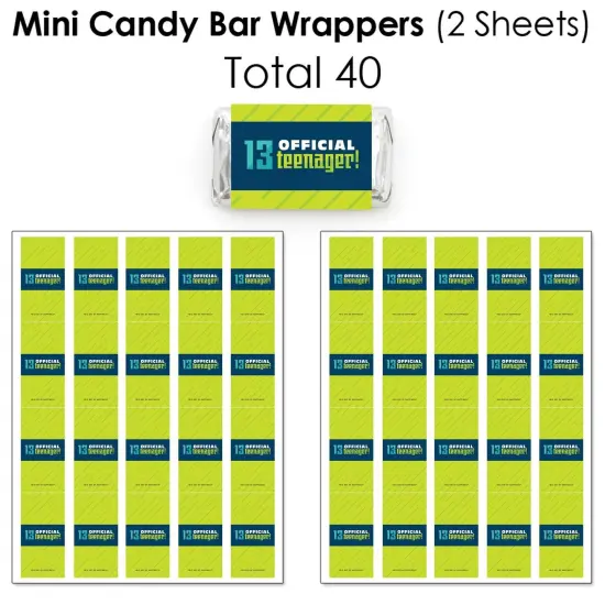 Big Dot of Happiness Boy 13th Birthday - Official Teenager Birthday Party Candy Favor Sticker Kit - 304 Pieces {4}