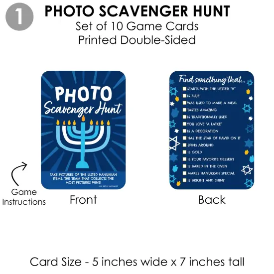 Big Dot of Happiness Hanukkah Menorah - 4 Chanukah Holiday Party Games - 10 Cards Each - Gamerific Bundle {6}