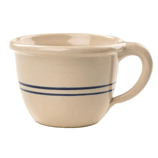 Martinez Pottery Large Soup and Cereal Bowl Handmade Heritage Blue Stripe Stoneware {1}