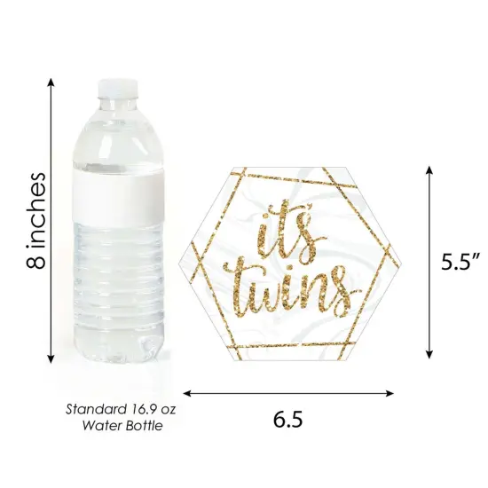 Big Dot of Happiness It's Twins - Decorations DIY Gold Twins Baby Shower Essentials - Set of 20 {6}