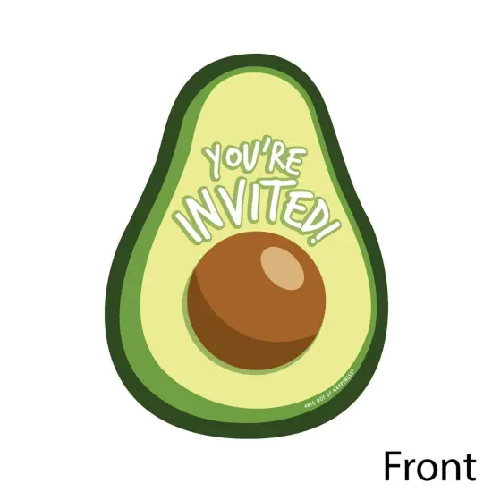 Big Dot of Happiness Hello Avocado - Shaped Fill-in Invitations - Fiesta Party Invitation Cards with Envelopes - Set of 12 {3}