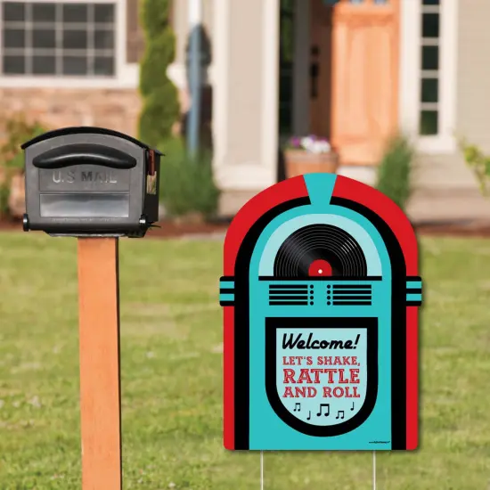 Big Dot of Happiness 50's Sock Hop - Party Decorations - 1950s Rock N Roll Party Welcome Yard Sign {3}