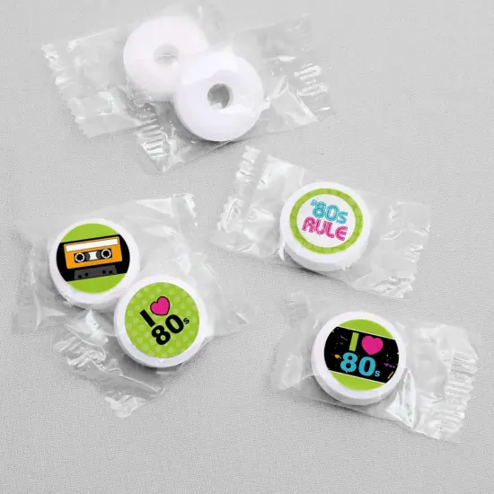 Big Dot of Happiness 80's Retro - Totally 1980s Party Round Candy Sticker Favors - Labels Fits Chocolate Candy (1 sheet of 108) {4}