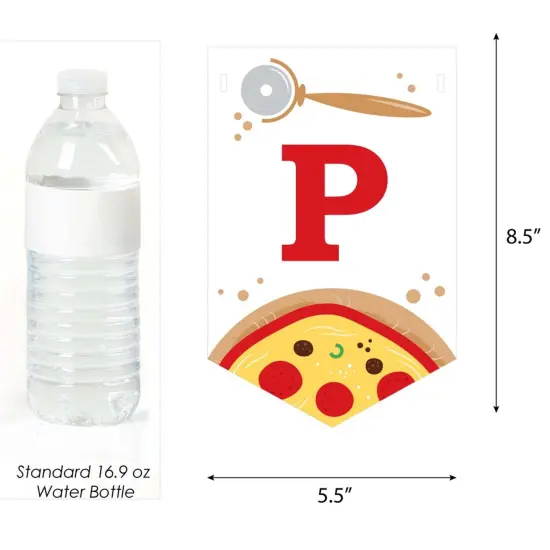 Big Dot of Happiness Pizza Party Time - Baby Shower or Birthday Party Bunting Banner - Party Decorations - Pizza Party Time {4}