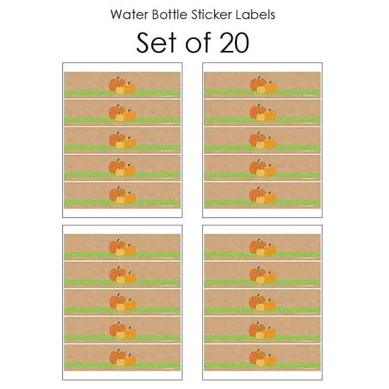 Big Dot of Happiness Pumpkin Patch - Fall, Halloween or Thanksgiving Party Water Bottle Sticker Labels - Set of 20 {4}