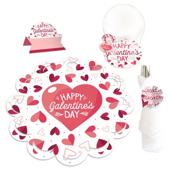 Big Dot of Happiness Happy Galentine's Day - Valentine's Day Party Paper Charger and Table Decorations - Chargerific Kit - Place Setting for 8 {1}