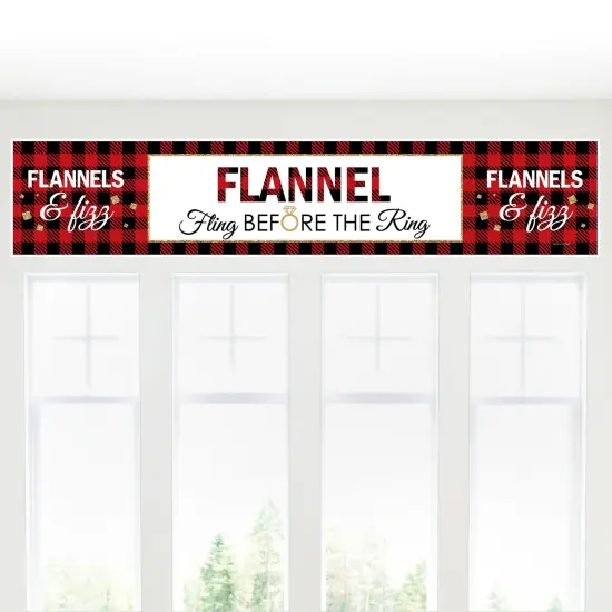 Big Dot of Happiness Flannel Fling Before the Ring - Buffalo Plaid Bachelorette Party Decorations Party Banner {6}
