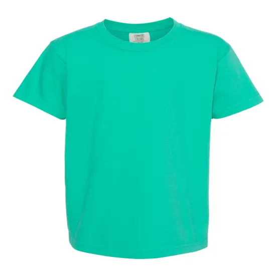 Comfort Colors&reg; Garment-Dyed Youth Heavyweight Short Sleeve Crewneck T-Shirt Island green {1}