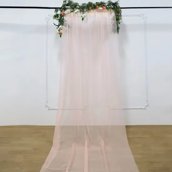 5ft x 14ft Premium Chiffon Sheer Backdrop Blush {1}