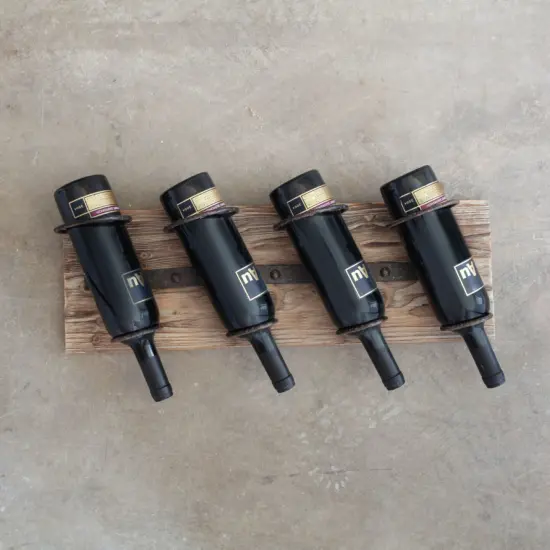 Metal and Wood Wine Rack {3}