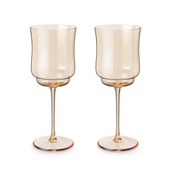 Tulip Stemmed Wine Glass in Amber  {1}