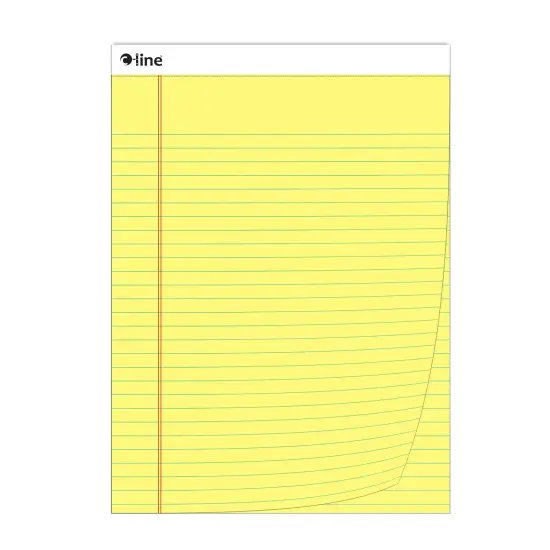 Legal Pad, Wide Ruled, Yellow, 50 Sheets, Pack of 12 {4}