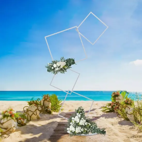 Metal Square Flower Frame Plants Display Stand Wedding Party Backdrop Decor {2}