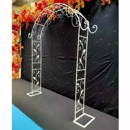 Wedding Arch Garden Backdrop Metal Flower Stand Flower for Birthday Decor 7.7Ft {2}