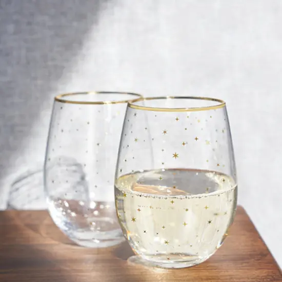 Starlight Stemless Wine Glass Set  {2}