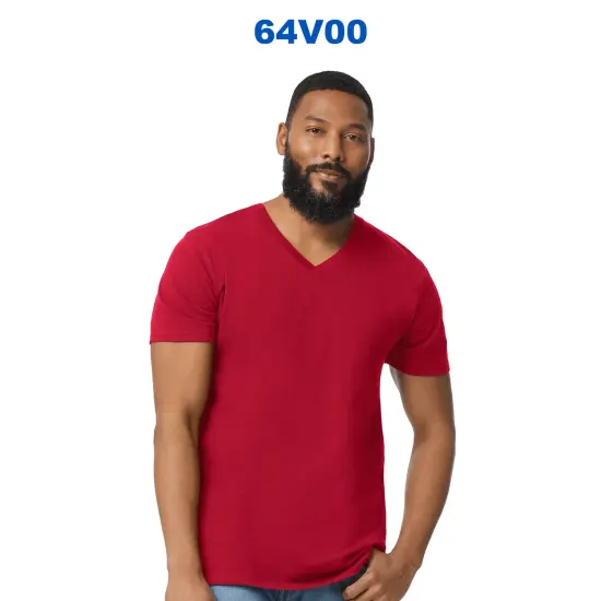 Gildan&reg; Softstyle V-Neck Short Sleeve T-Shirt Heather irish green {3}