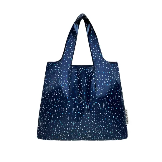 Wrapables Medium Foldable Tote Nylon Reusable Grocery Bag (Set of 2), Twinkling Stars {3}
