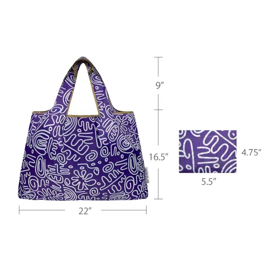 Wrapables Large Foldable Tote Nylon Reusable Grocery Bags, Swiggle {2}