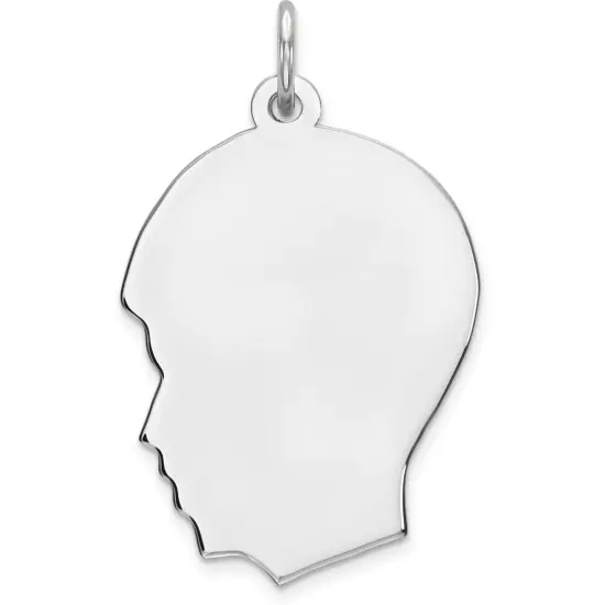 Sterling Silver Boy Charm 0.027" Jewerly 23mm x 17mm {1}