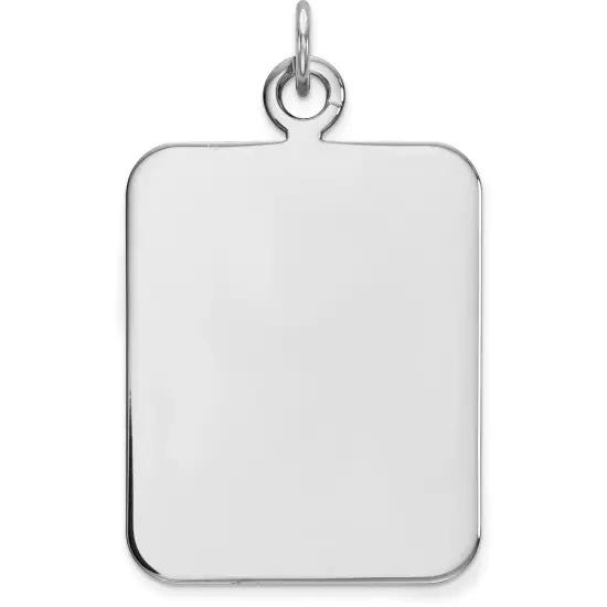Sterling Silver Disc Rectangle Charm 0.018" 19.3mm Jewerly 31mm x 21mm {1}