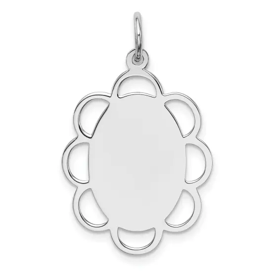 Sterling Silver Disc Charm Jewerly 25mm x 18mm {1}
