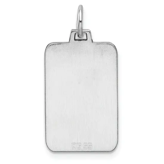 Sterling Silver Disc Rectangle Charm 0.035" 12.3mm Jewerly 22mm x 12mm {3}