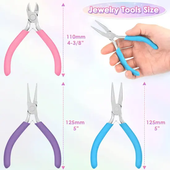 Jewelry Pliers Set by Shynek - Includes Needle Nose Pliers, Round Nose Pliers, and Wire Cutters for Jewelry Making, Repair, Wire Wrapping, Beading, and Crafts {6}