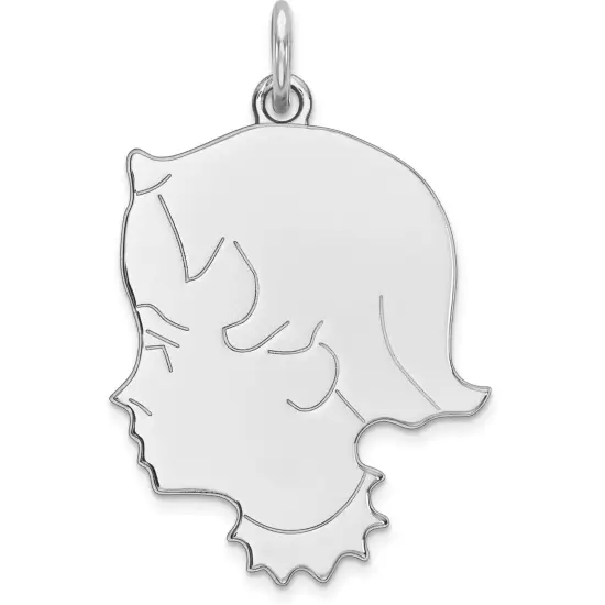 Sterling Silver Girl Charm 0.027" 18.8mm Jewerly 25mm x 19mm {1}