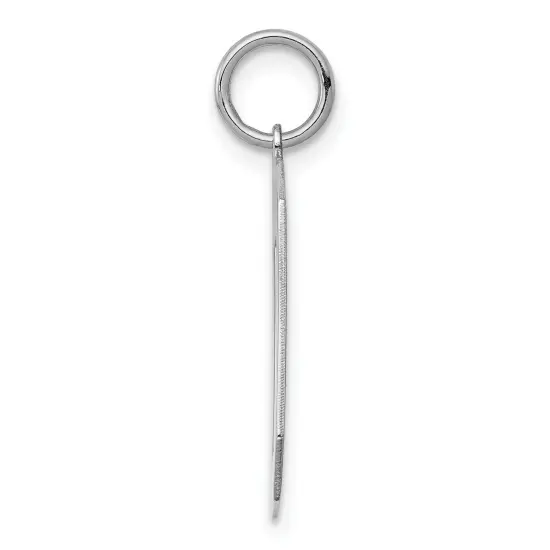 Sterling Silver Large Polished Number 0 Charm Pendant Jewerly 24mm x 10mm {4}