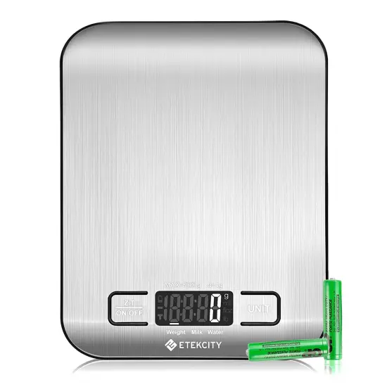 Food Kitchen Scale, Digital Grams and Ounces for Weight Loss, Baking, Cooking, Keto and Meal Prep, LCD Display, Medium, 304 Stainless Steel {1}