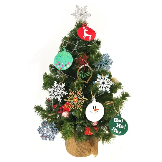 Wrapables Christmas Inspiration Wooden Ornament Hanging Tags (Set of 16) {6}