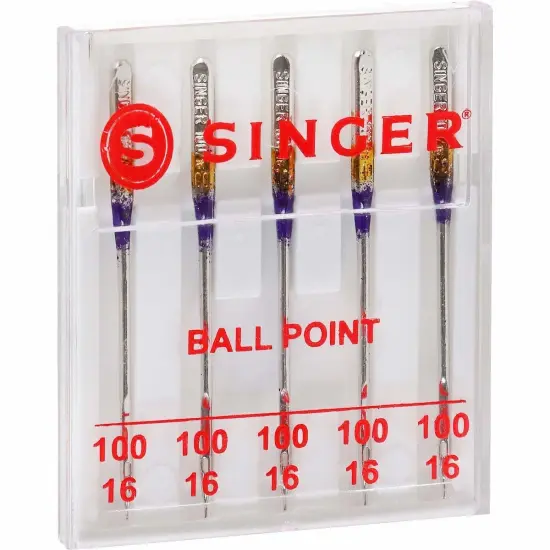 SINGER Universal Ball Point Machine Needles 5/Pkg-Size 16/100 {5}
