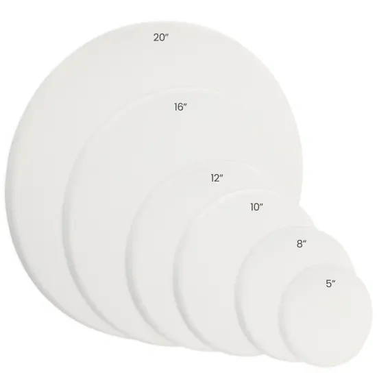 Paramount Cotton Circle Canvas, Box of 6 - Medium Texture, 11/16" Thick, 9 oz. Double Primed, Acid-Free, Non-Ghosting Raised Edge Stretcher Frame, Smooth Edge Round Canvases for Painting {3}