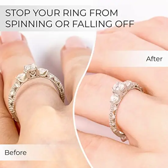 Ring Size Adjuster for Loose Rings - 12 Pack Silicone Ring Sizers in 2 Sizes for Various Band Widths - Invisible Ring Guards for Men and Women by 5 STARS UNITED {5}