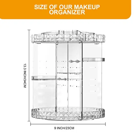Makeup Organizer 360 Degree Rotating 7 Adjustable Layers Large Capacity Cosmetic Organizer Transparent Make Up Organizers and Storage {6}