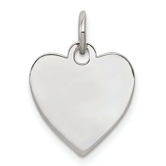 Sterling Silver Heart Charm 0.018" 13.1mm Jewerly 15mm x 14mm {1}