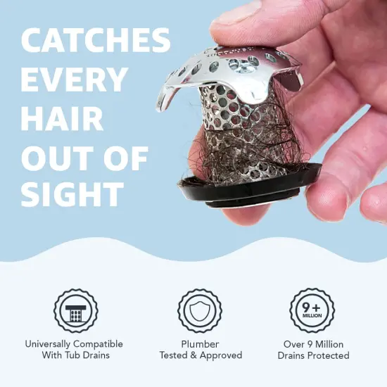 Ultra Revolutionary Bath Tub Drain Protector Hair Catcher/Strainer/Snare, Stainless Steel, Stainless Combo {2}