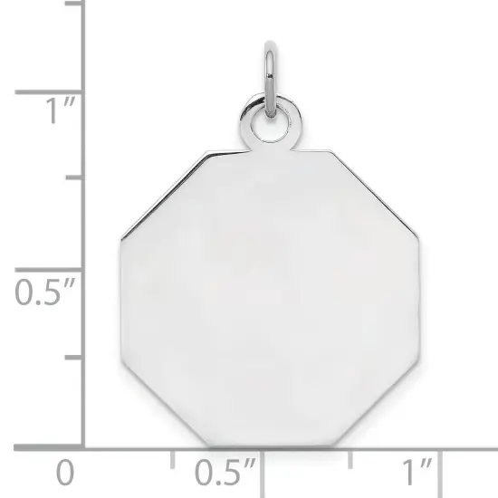 Sterling Silver Disc Octagon Charm 0.035" 20.3mm {4}