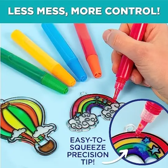 10-Pack of Suncatcher Paint Pens, 10ML Each, 10 Colors, for Kids, Supplies for Painting Suncatchers, Window Art Paint Refill, Arts and Crafts {6}