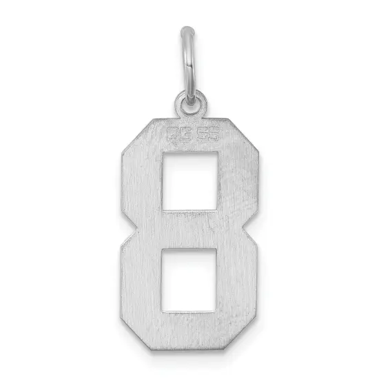 Sterling Silver Large Polished Number 8 Charm Pendant Jewerly 24mm x 10mm {3}