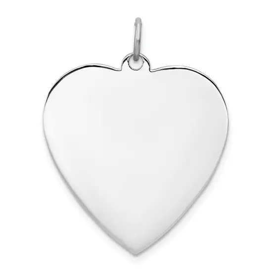 Sterling Silver Heart Charm 0.027" 24.2mm Jewerly 27mm x 25mm {1}