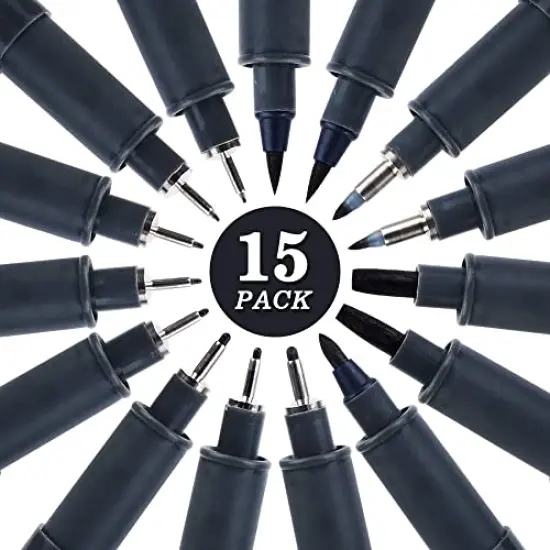 Hand Lettering Brush Pens - 15 Pack Calligraphy Markers for Beginners, Ideal for Writing, Journaling, Drawing, Signature, and School Office Supplies {5}