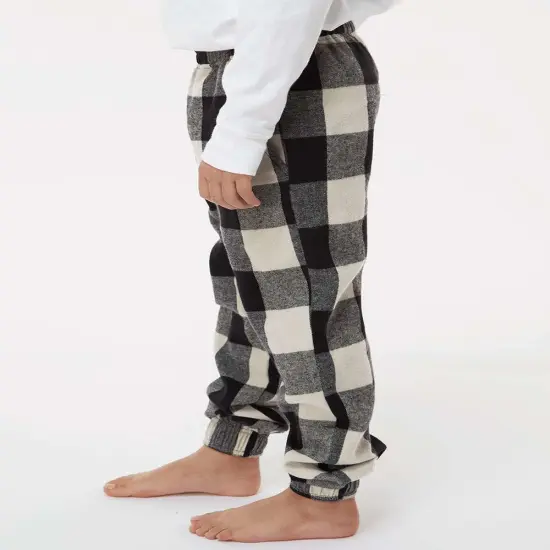 Youth Plaid Jogger Sweatpants | RADYAN&reg; Ecru/ black buffalo {3}