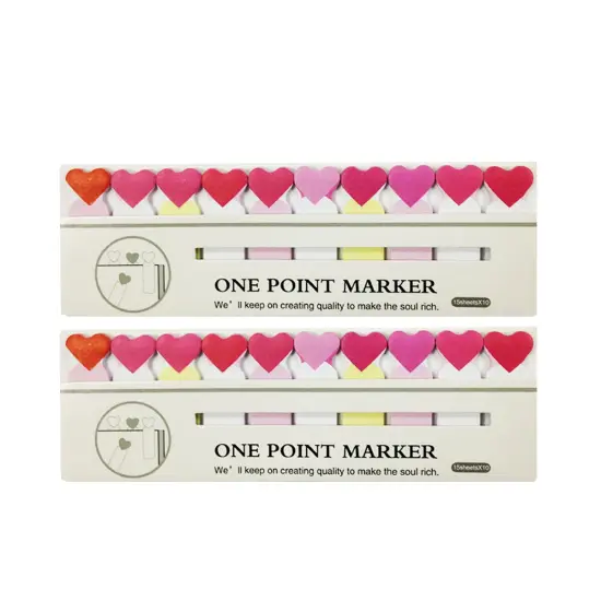 Wrapables Bookmark Flag Tab Sticky Notes (Set of 2), Hearts {2}