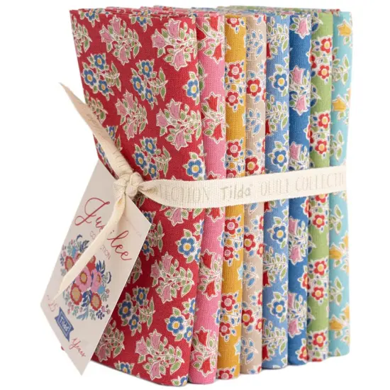 Tilda Jubilee Farm Flowers - 8 Fat Quarters - 20" x 22" - 100% Cotton {1}
