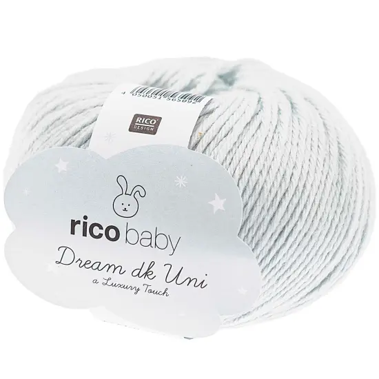 Baby Dream DK Uni Yarn by Rico Baby - Polyacrylic/Polyamide - 8 Colors 004 light blue {2}