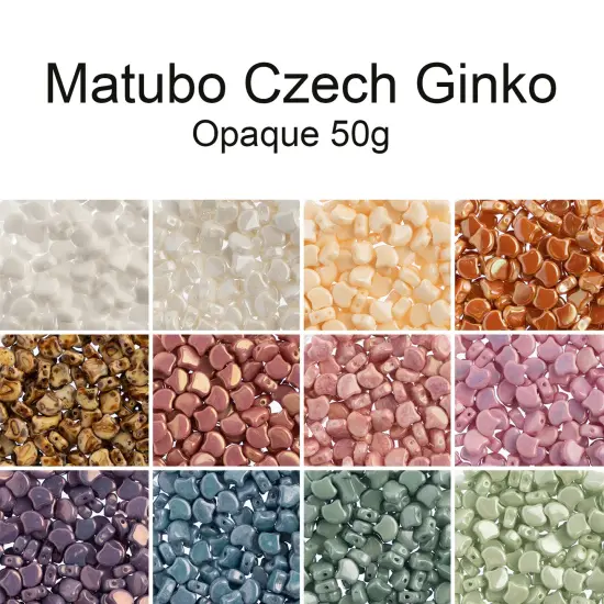 John Bead Czech Glass Opaque Ginko Beads, 50g Chalk Blue Luster {3}