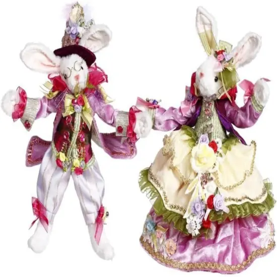Mr. and Mrs. Easter Rabbit Figurine 11-13"- Set of 2 {1}